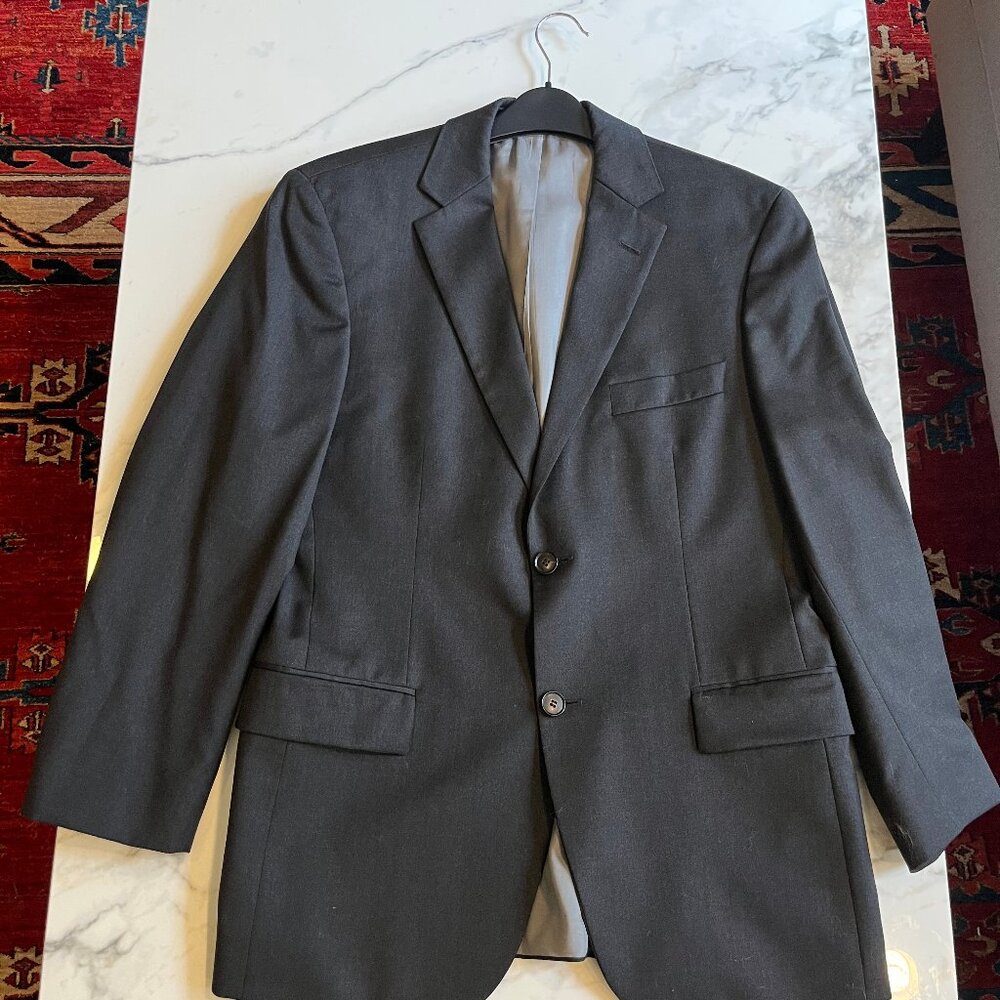 Hugo Boss Pasolini/Movie Wool Charcoal Gray Blazer 36S Super 100s